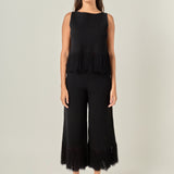 Fringe Detail Sleeveless Knit Top