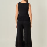Fringe Detail Sleeveless Knit Top