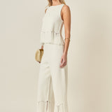 Fringe Detail Sleeveless Knit Top