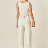 Fringe Detail Sleeveless Knit Top