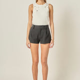 Sequin Rhinestone Flower Top