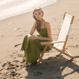 Tropical Palm Linen Midi Skirt