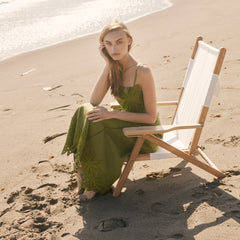 Tropical Palm Linen Midi Skirt