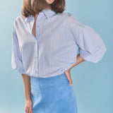 Striped Volume Sleeve Shirt