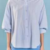 Striped Volume Sleeve Shirt