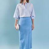 Striped Volume Sleeve Shirt