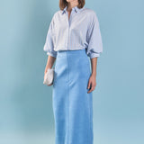 Striped Volume Sleeve Shirt