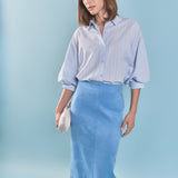 Striped Volume Sleeve Shirt