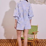 Striped Embroidery Detail Shorts