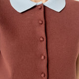 Contrast Collar Knit Cardigan