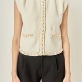 Cowrie Shell Button Knit Vest