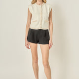 Cowrie Shell Button Knit Vest