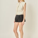 Cowrie Shell Button Knit Vest