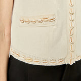 Cowrie Shell Button Knit Vest
