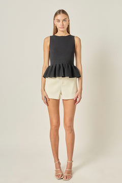 Peplum Sleeveless Knit Top