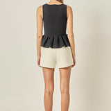Peplum Sleeveless Knit Top