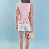 Peplum Sleeveless Knit Top