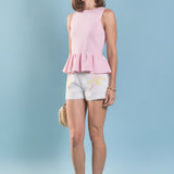 Peplum Sleeveless Knit Top
