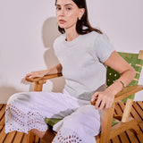 Textured Knit Crew Neck Top