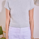 Textured Knit Crew Neck Top