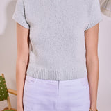 Textured Knit Crew Neck Top