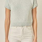 Textured Knit Crew Neck Top