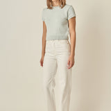 Textured Knit Crew Neck Top