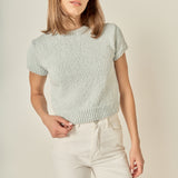 Textured Knit Crew Neck Top