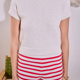 Textured Knit Crew Neck Top