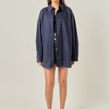 Oversized Poplin Button-Down Shirt