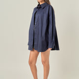 Oversized Poplin Button-Down Shirt