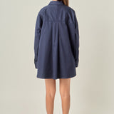Oversized Poplin Button-Down Shirt