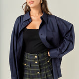 Oversized Poplin Button-Down Shirt