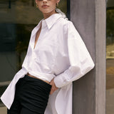 Oversized Poplin Button-Down Shirt