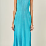 Sleeveless Ribbed Knit Midi Dress