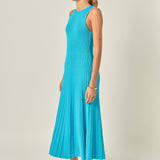Sleeveless Ribbed Knit Midi Dress