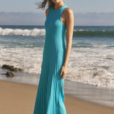 Sleeveless Ribbed Knit Midi Dress
