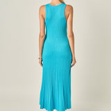 Sleeveless Ribbed Knit Midi Dress