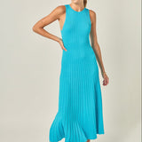 Sleeveless Ribbed Knit Midi Dress