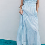 Smocked Tie Strap Maxi Dress