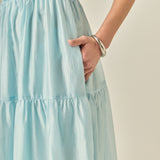 Smocked Tie Strap Maxi Dress