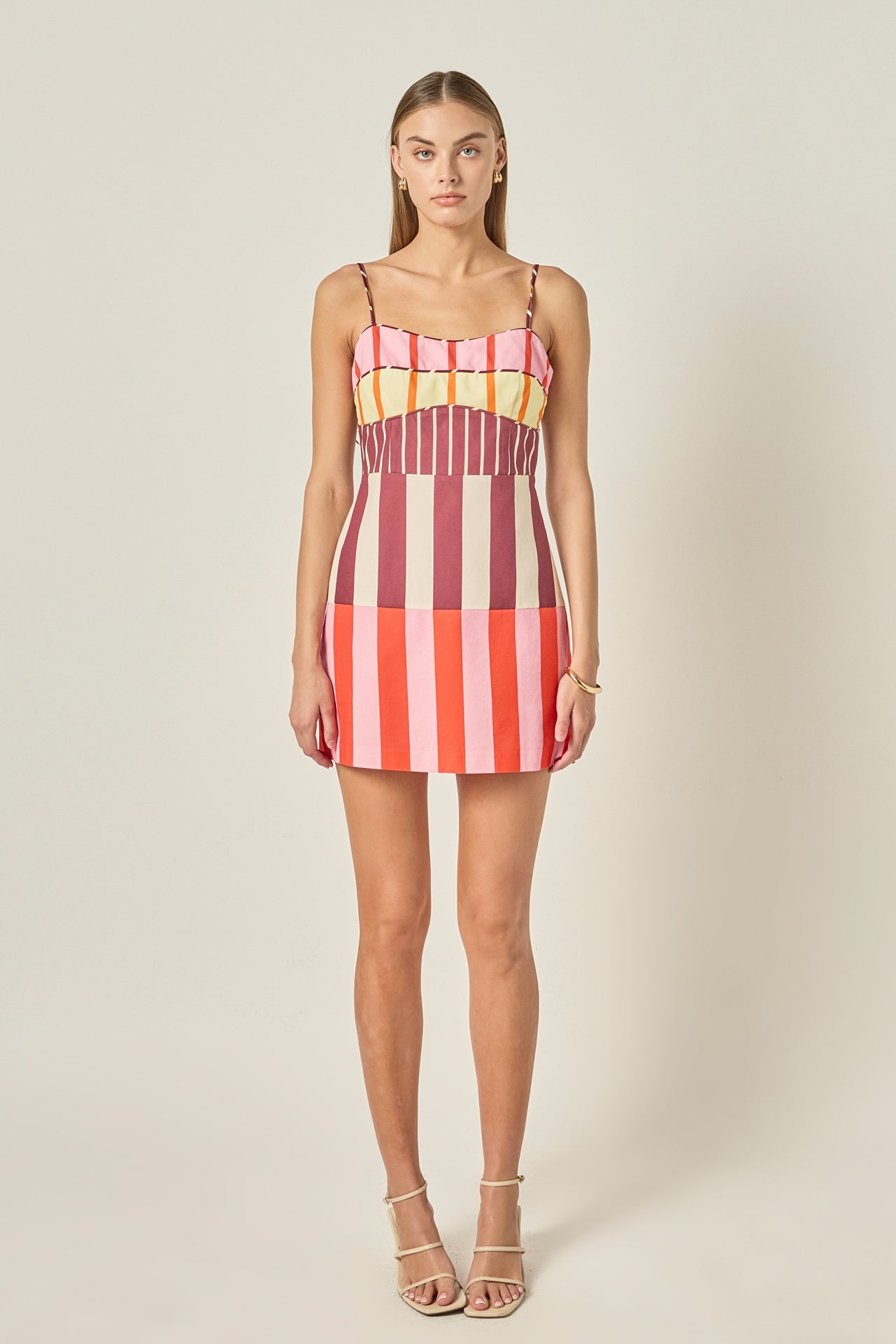 english factory striped kaftan mini dress Striped Kaftan Mini Dress