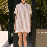 Stripe A-Line Shirt Dress