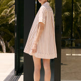 Stripe A-Line Shirt Dress