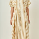 Fit and Flare Stripe Midi Dress