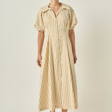 Fit and Flare Stripe Midi Dress