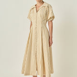 Fit and Flare Stripe Midi Dress