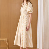 Fit and Flare Stripe Midi Dress