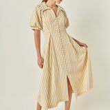 Fit and Flare Stripe Midi Dress