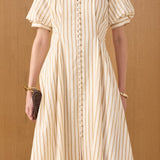 Fit and Flare Stripe Midi Dress
